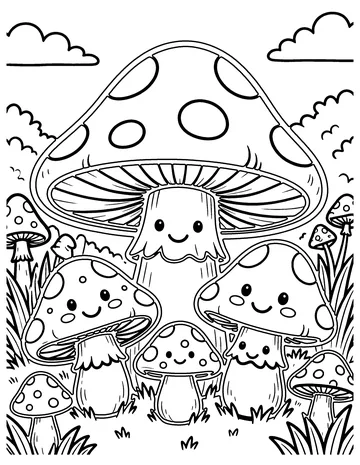 Toadstools coloring page