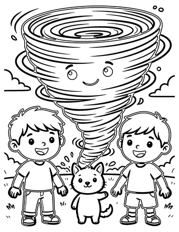 Tornado coloring page