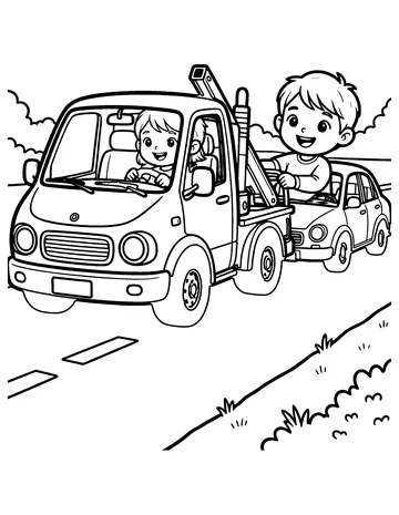 Tow Truck coloring page