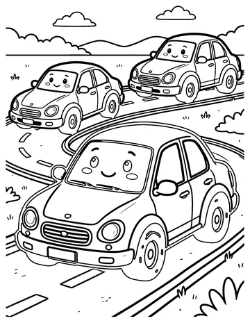 Toy Car Race coloring page