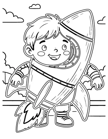 Toy Rocket coloring page