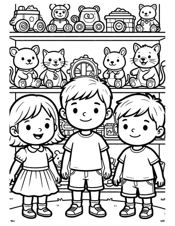 Toy Shelves coloring page