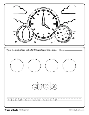 Trace a Circle coloring page