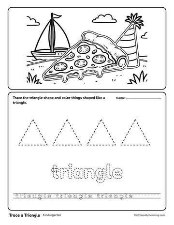 Trace a Triangle coloring page