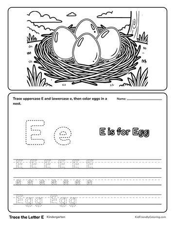 Trace the Letter E coloring page