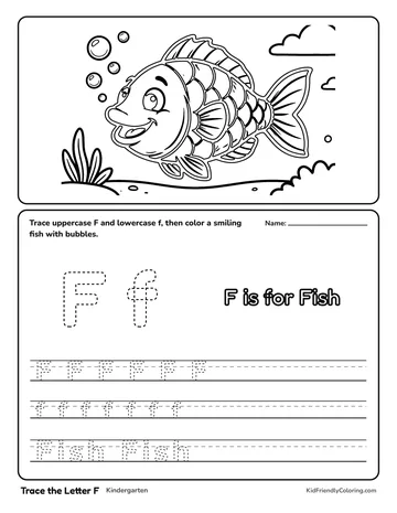 Trace the Letter F coloring page