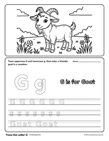 Trace the Letter G coloring page