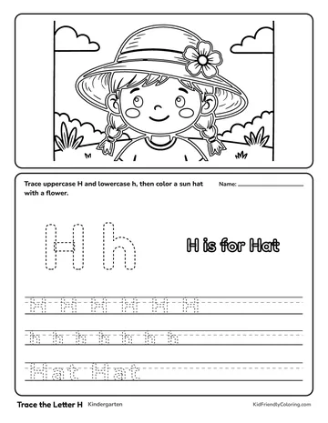 Trace the Letter H coloring page