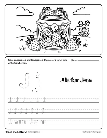 Trace the Letter J coloring page