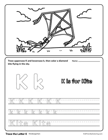 Trace the Letter K coloring page