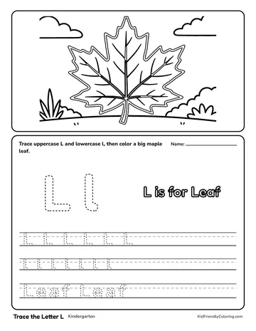 Trace the Letter L coloring page