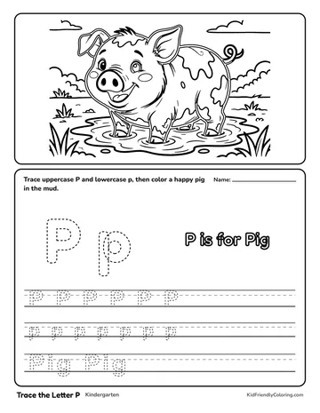 Trace the Letter P coloring page