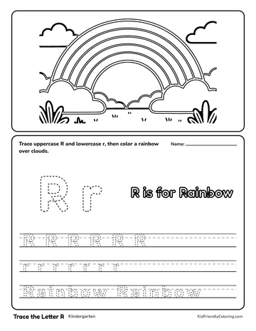 Trace the Letter R coloring page