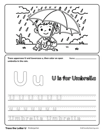 Trace the Letter U coloring page