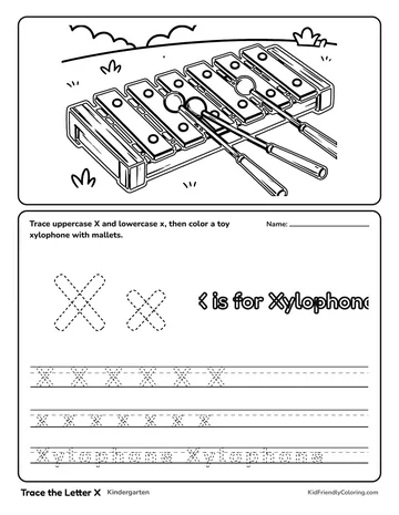 Trace the Letter X coloring page