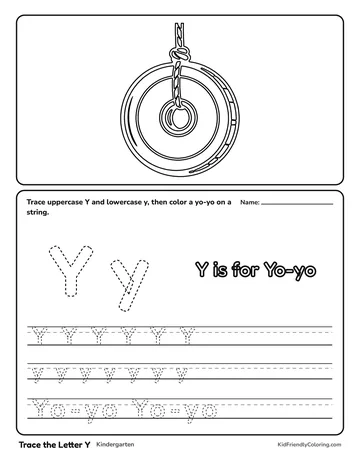 Trace the Letter Y coloring page