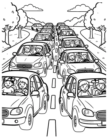 Traffic Jam coloring page