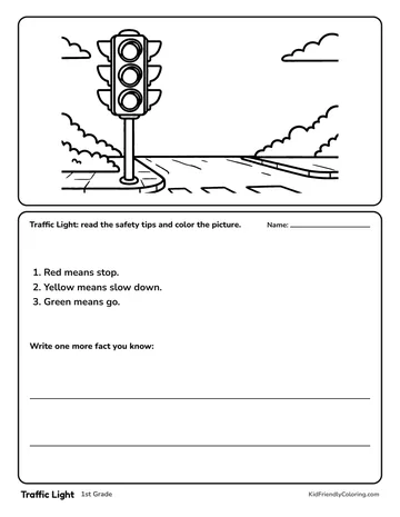 Traffic Light coloring page