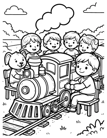 Train Table coloring page