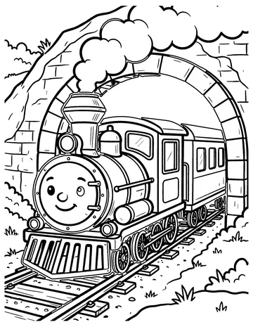 Train Tunnel coloring page