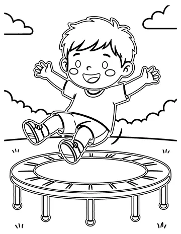 Trampoline coloring page