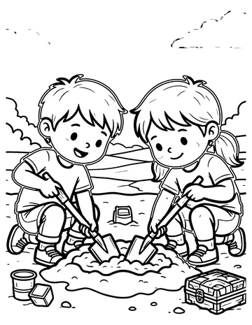 Treasure Dig coloring page