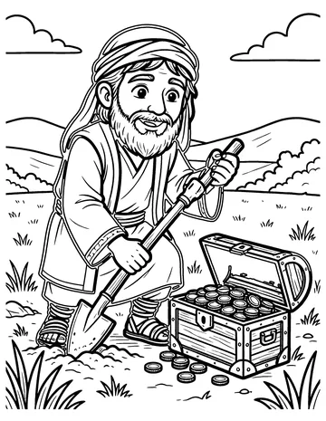 Treasure in the Field coloring page