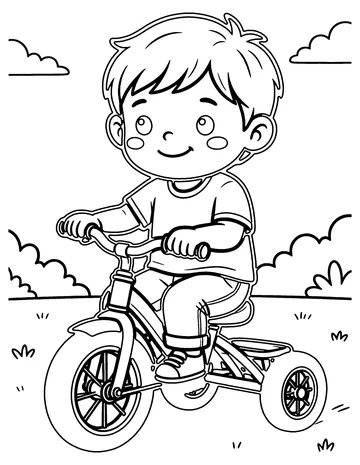 Tricycle Ride coloring page