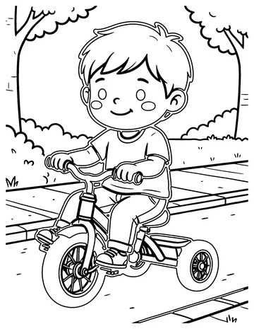 Tricycle coloring page