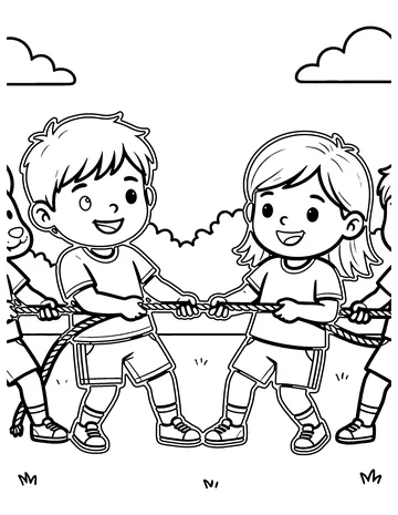 Tug of War coloring page