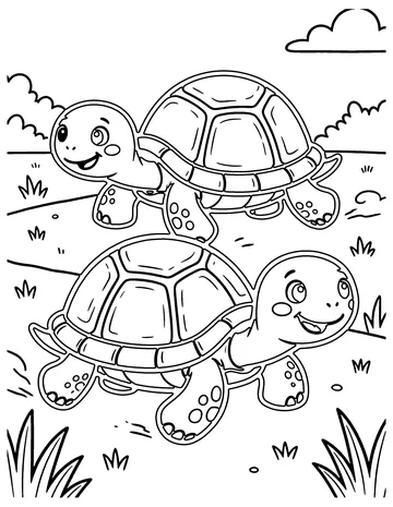 Turtle Race coloring page