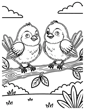 Two Birds coloring page