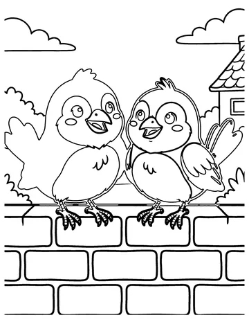 Two Little Blackbirds coloring page