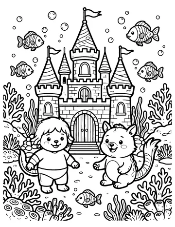 Underwater Castle coloring page