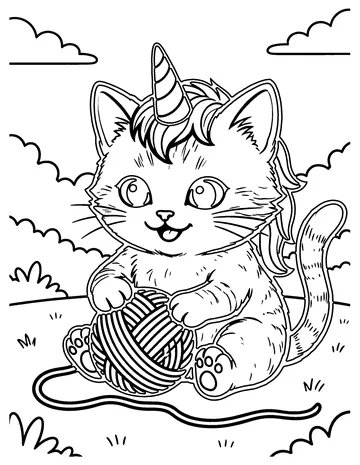 Unicorn Kitty coloring page