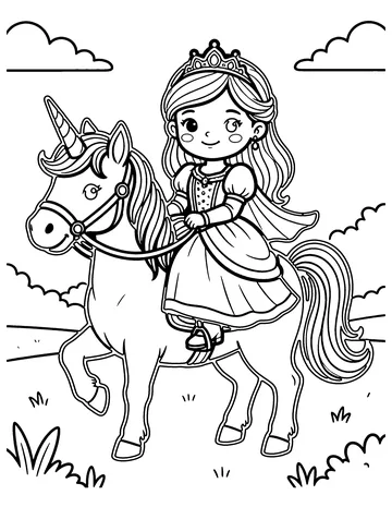 Unicorn Princess coloring page