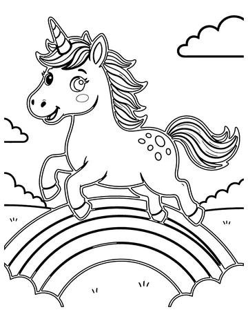 Unicorn Rainbow coloring page