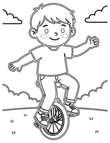 Unicycle coloring page