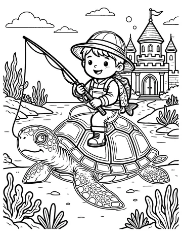 Urashima Taro coloring page
