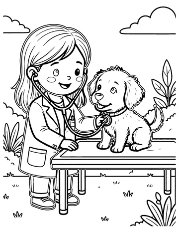 Veterinarian coloring page