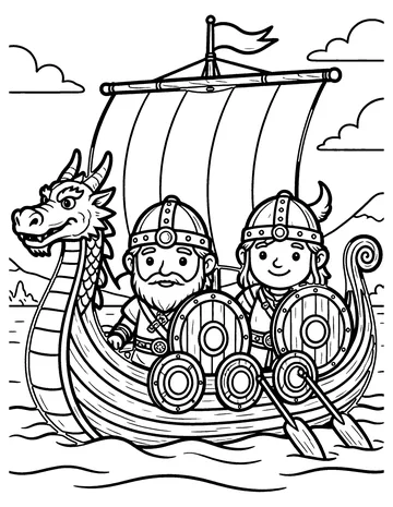 Viking Longship coloring page
