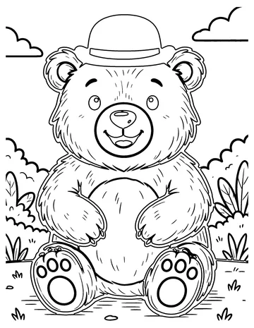 Vintage Bear coloring page