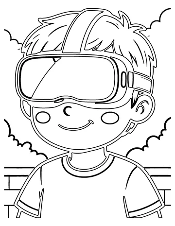 Virtual Reality coloring page