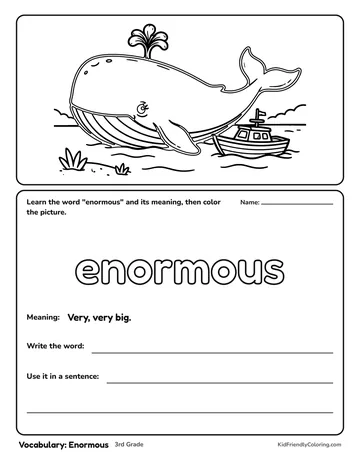 Vocabulary: Enormous coloring page