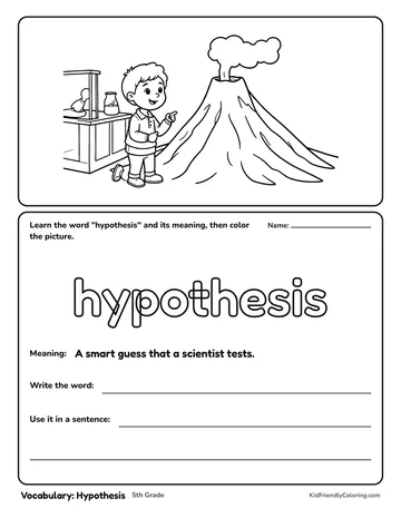Vocabulary: Hypothesis coloring page