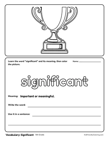 Vocabulary: Significant coloring page