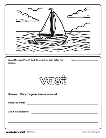 Vocabulary: Vast coloring page