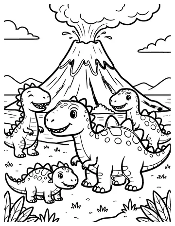 Volcano Island coloring page