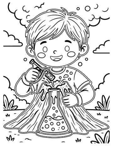Volcano Model coloring page