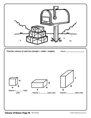 Volume of Boxes: Page 10 coloring page